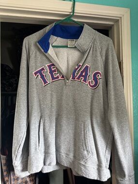 Texas Gray Quarter-Zip Pullover with Blue Accent